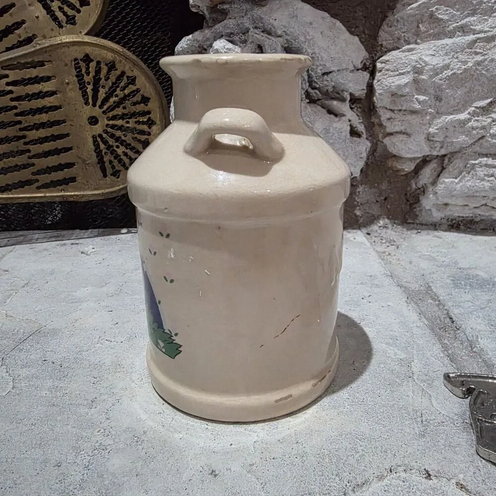 Vintage Milk Cottagecore Ceramic Milk Vase Utensils Holder Pink Pig Kitchen